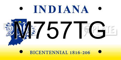 M757TG Indiana License Plate