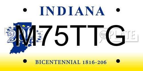 M75TTG Indiana License Plate