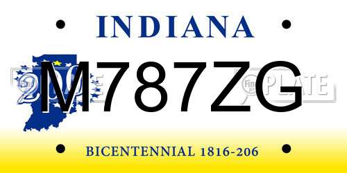 M787ZG Indiana License Plate