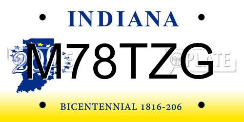 M78TZG Indiana License Plate