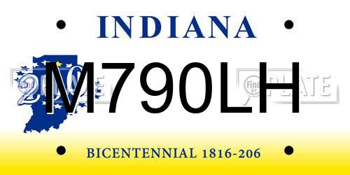 M790LH Indiana License Plate