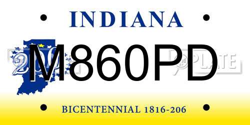 M860PD Indiana License Plate
