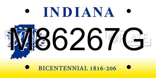 M86267G Indiana License Plate