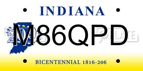 M86QPD Indiana License Plate