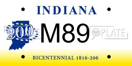 M89 Indiana License Plate