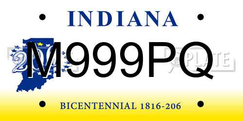 M999PQ Indiana License Plate