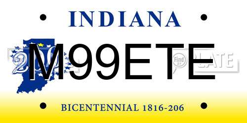 M99ETE Indiana License Plate