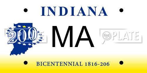 MA Indiana License Plate