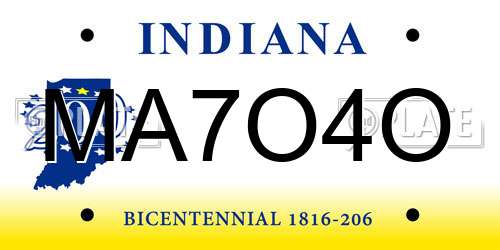MA7O4O Indiana License Plate