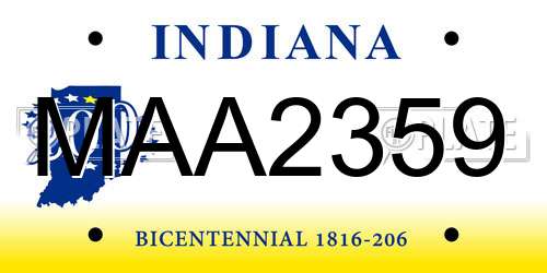 MAA2359 Indiana License Plate