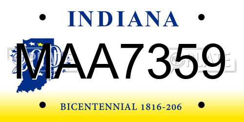 MAA7359 Indiana License Plate