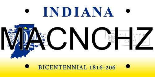 MACNCHZ Indiana License Plate