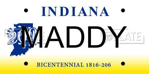 MADDY Indiana License Plate