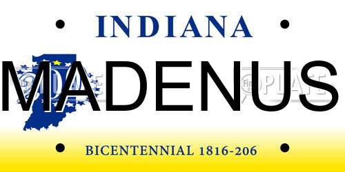 MADENUS Indiana License Plate
