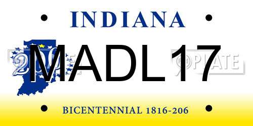MADL17 Indiana License Plate