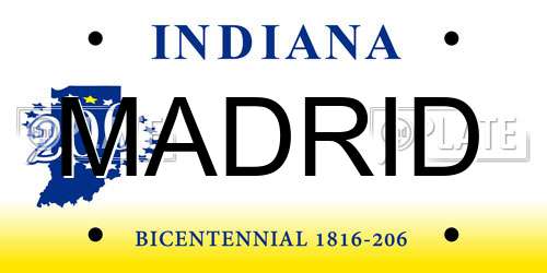 MADRID Indiana License Plate