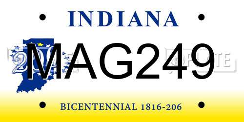MAG249 Indiana License Plate
