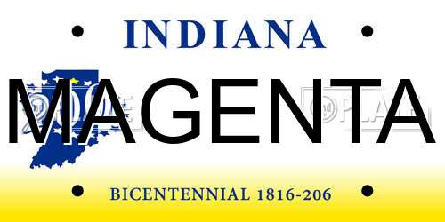 MAGENTA Indiana License Plate