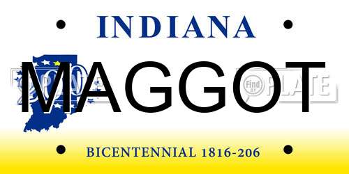 MAGGOT Indiana License Plate