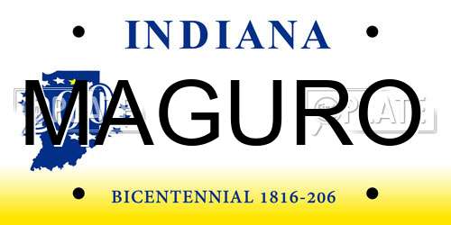 MAGURO Indiana License Plate