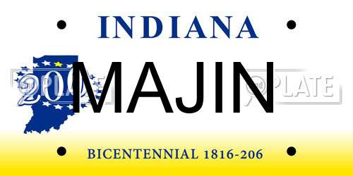 MAJIN Indiana License Plate