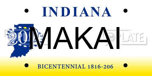 MAKAI Indiana License Plate