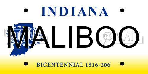 MALIBOO Indiana License Plate