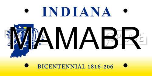 MAMABR Indiana License Plate