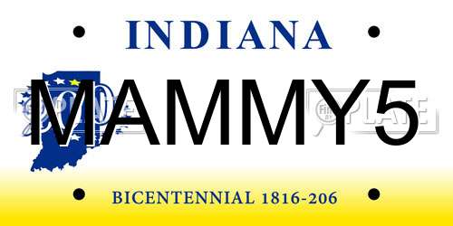 MAMMY5 Indiana License Plate