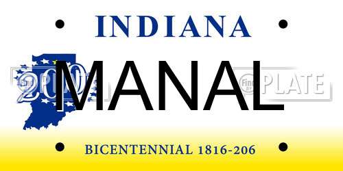 MANAL Indiana License Plate