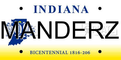 MANDERZ Indiana License Plate