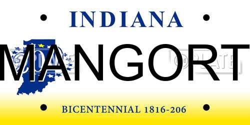 MANGORT Indiana License Plate
