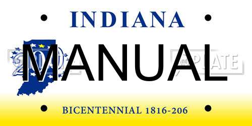 MANUAL Indiana License Plate