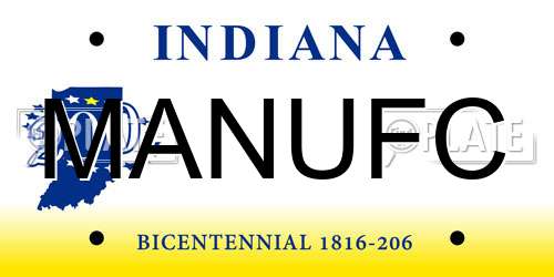 MANUFC Indiana License Plate