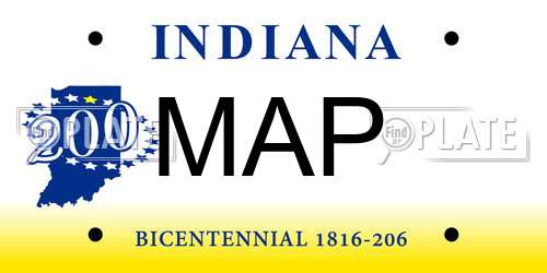 MAP Indiana License Plate