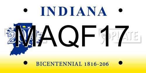 MAQF17 Indiana License Plate