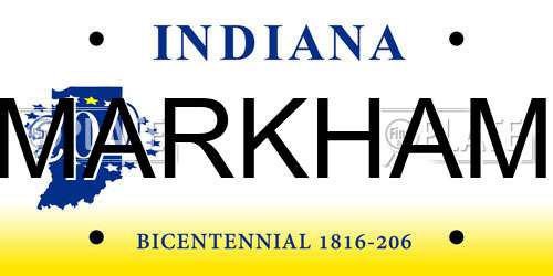 MARKHAM Indiana License Plate