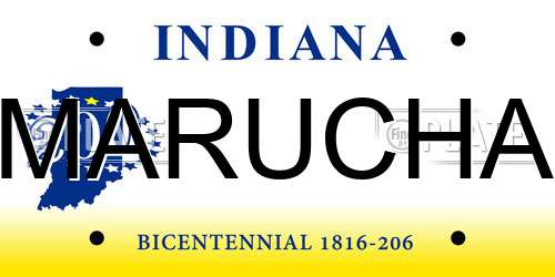 MARUCHA Indiana License Plate