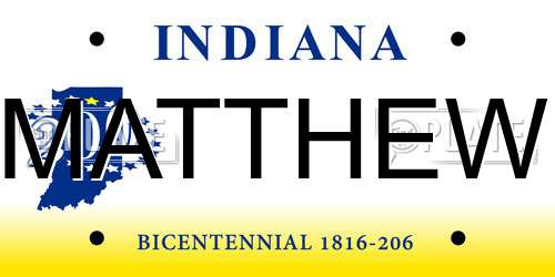 MATTHEW Indiana License Plate