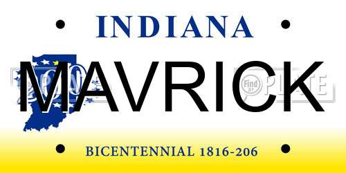 MAVRICK Indiana License Plate