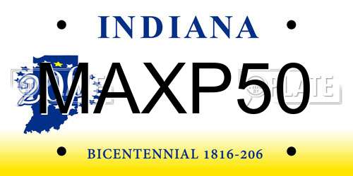 MAXP50 Indiana License Plate