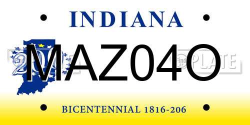 MAZ04O Indiana License Plate