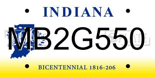 MB2G550 Indiana License Plate