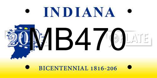 MB470 Indiana License Plate