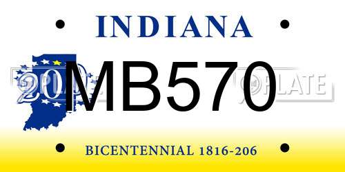 MB570 Indiana License Plate