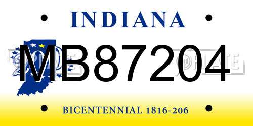 MB87204 Indiana License Plate
