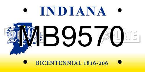 MB9570 Indiana License Plate