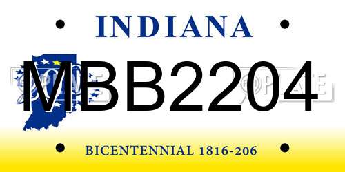 MBB2204 Indiana License Plate