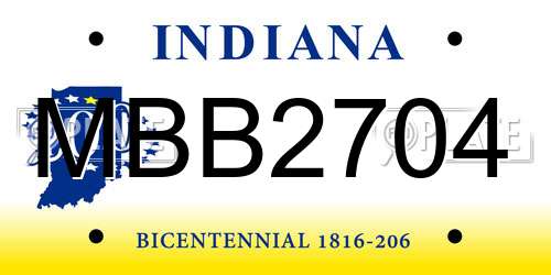 MBB2704 Indiana License Plate