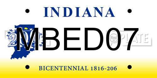 MBED07 Indiana License Plate